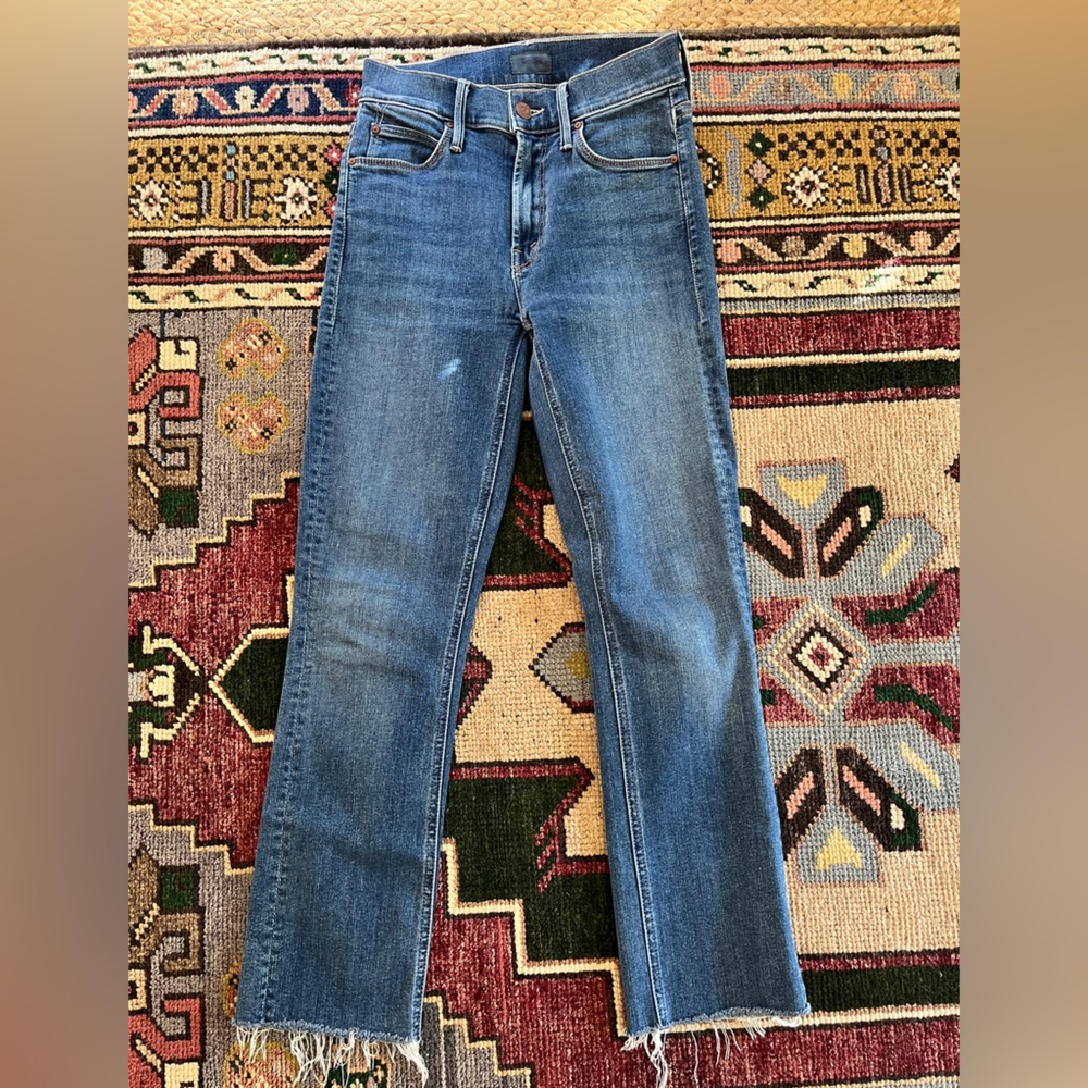 MOTHER Mid Rise Dazzler Ankle Fray Jeans - this time next year